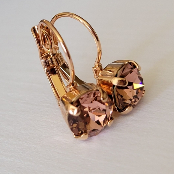 Austrian Crystal Earrings in Rose Gold - Picture 5 of 7
